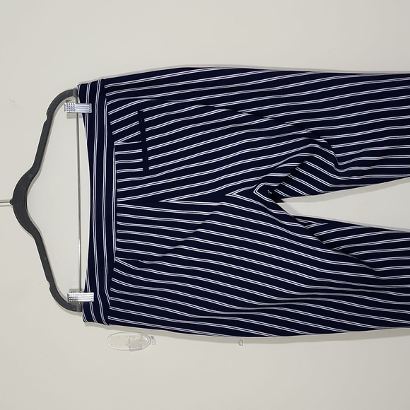 Hugo Boss Tebella Navy Striped Blue Crop Pants Size 10 - Picture 5 of 10